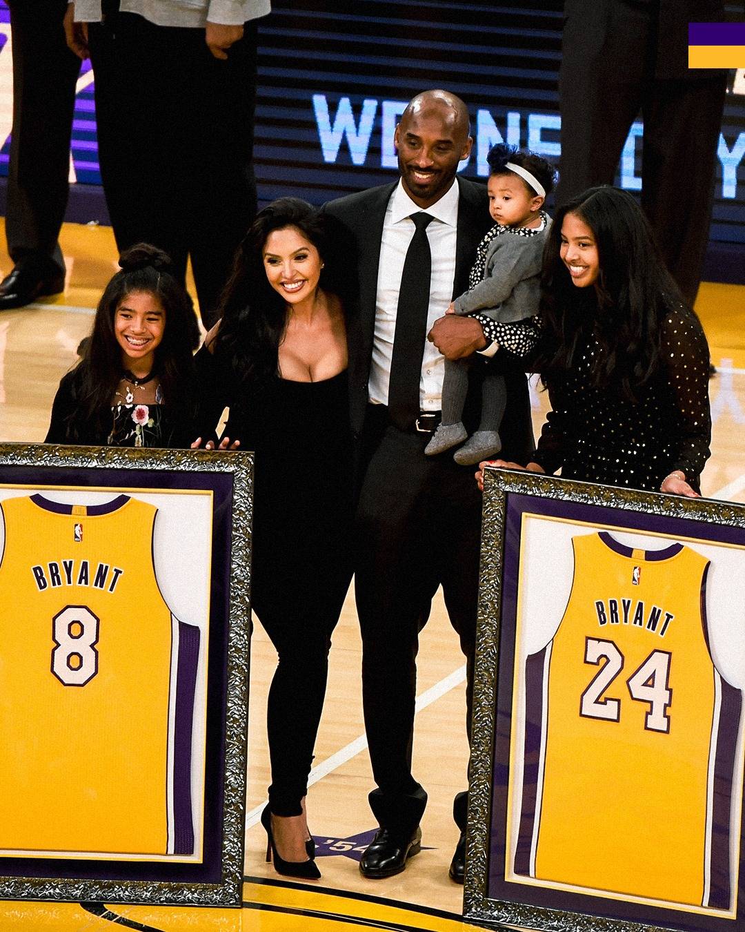 湖人官方祝科比生日快乐!詹姆斯致敬传奇 瓦妮莎晒恩爱照怀念科比