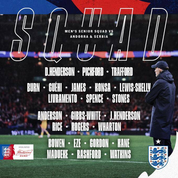 英格兰新一期名单：阿诺德落选，拉什福德入选，凯恩在列